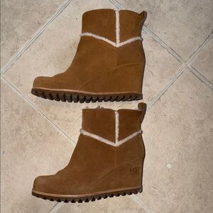 UGG Tan Suede Wedge Boots size 6.5